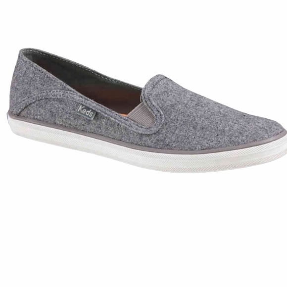 Keds gray wool blend slip on sneakers
